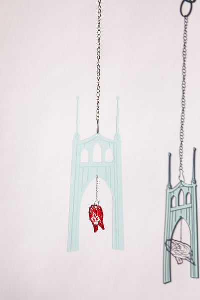 Acrylic Suncatcher - St. Johns Cathedral Bridge with Golden Hearts Club