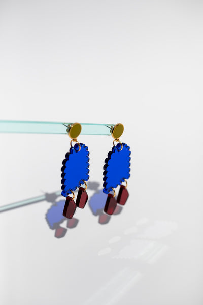 Acrylic Earrings - Scallop Arch Diamonds