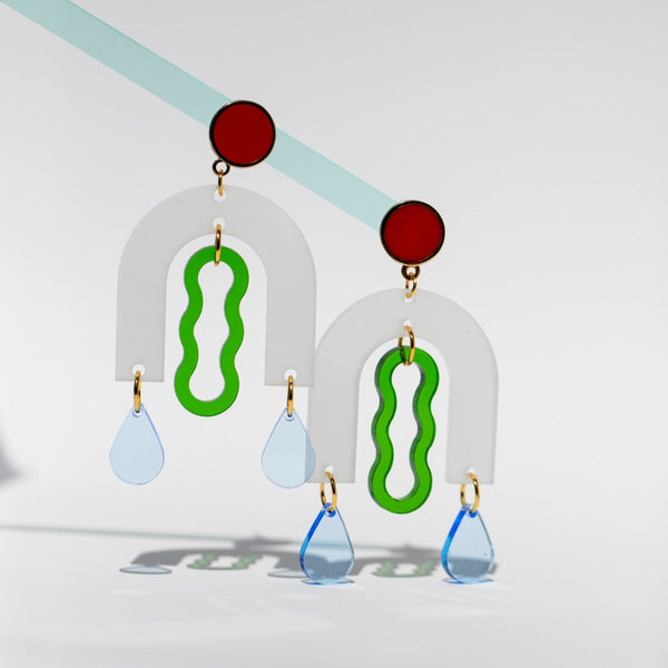 Acrylic Earrings - Frosty Arch Wiggle