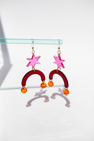 Acrylic Earrings - Starry Arch Puff