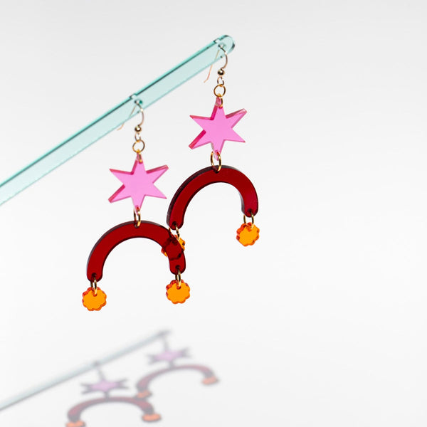 Acrylic Earrings - Starry Arch Puff