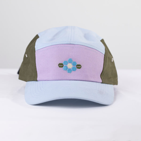5 Panel Cap - Blue Flower