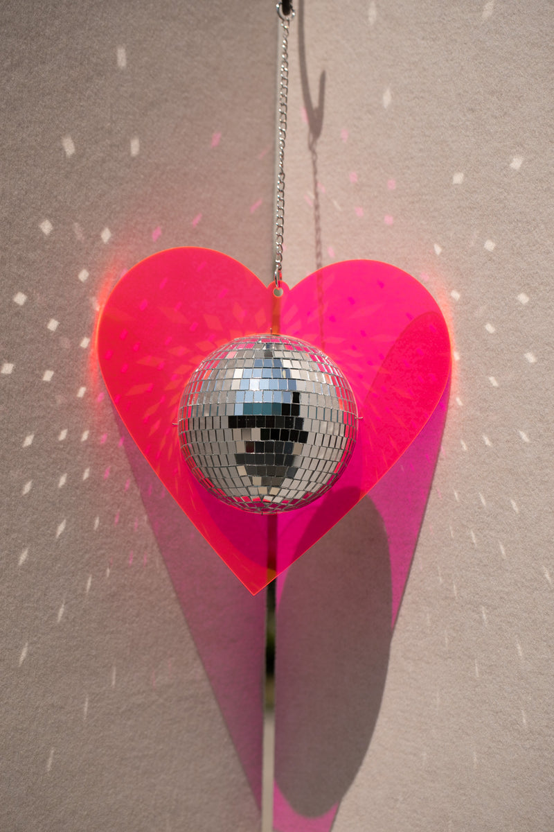 Pink Disco Ball Heart - Disco - Pin