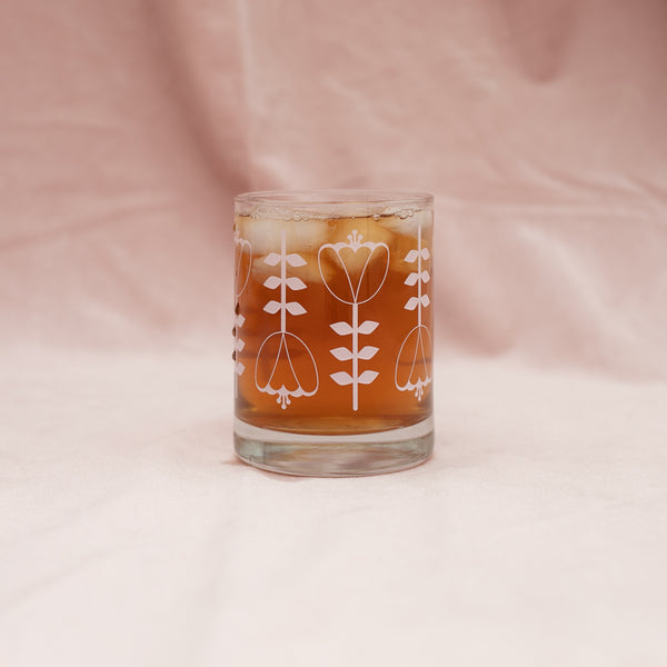 14oz Old Fashioned Glass - Tulips