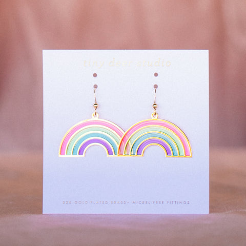 Rainbow Translucent Drop Earrings