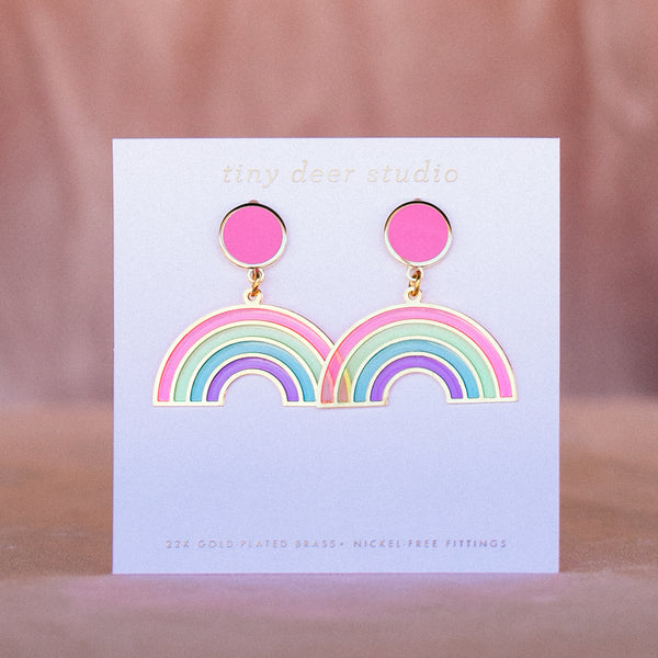 Rainbow Translucent Drop Earrings