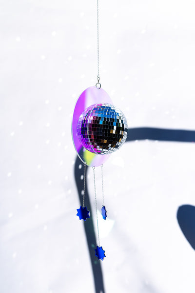 Iridescent Crescent Moon Disco Ball
