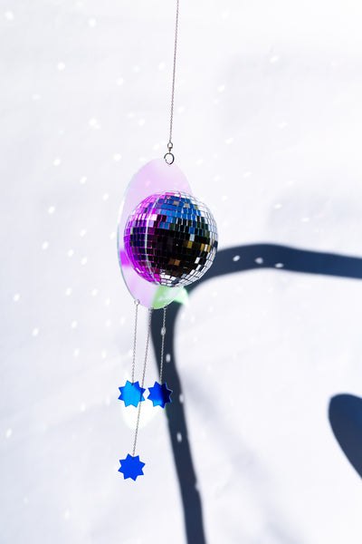 Iridescent Crescent Moon Disco Ball