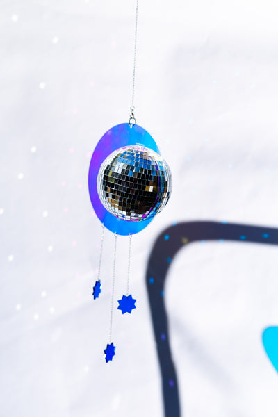 Iridescent Crescent Moon Disco Ball