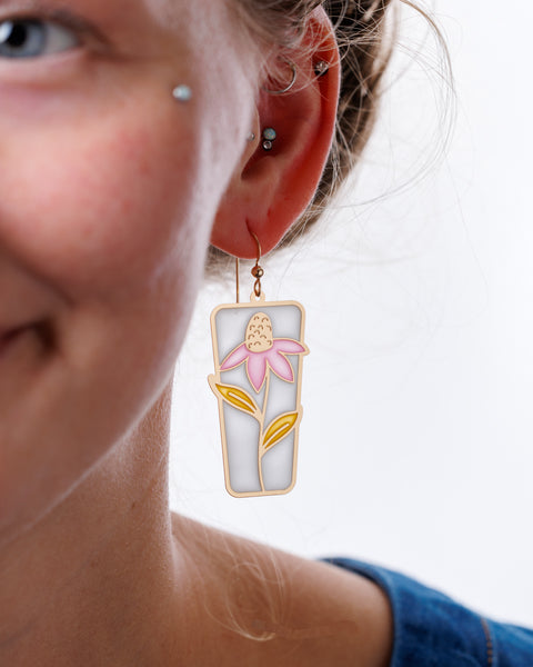 Echinacea Translucent Earrings