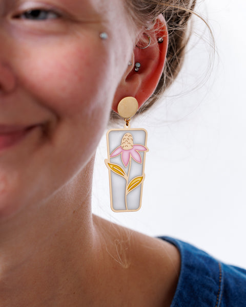 Echinacea Translucent Earrings