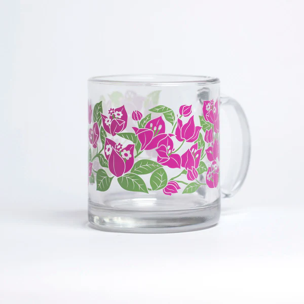 Glass Mug - Bougainvillea