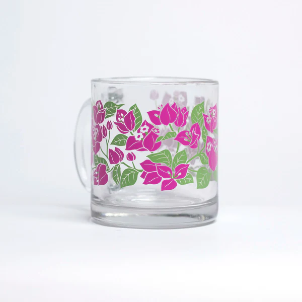 Glass Mug - Bougainvillea