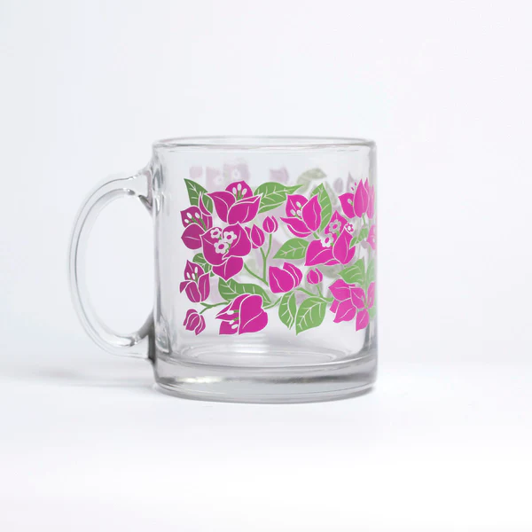 Glass Mug - Bougainvillea