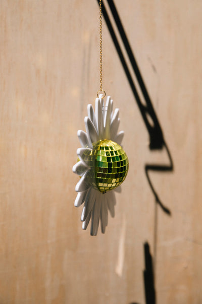 MINI White Petal Daisy Disco Ball