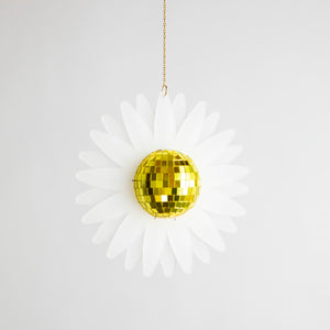 MINI White Petal Daisy Disco Ball