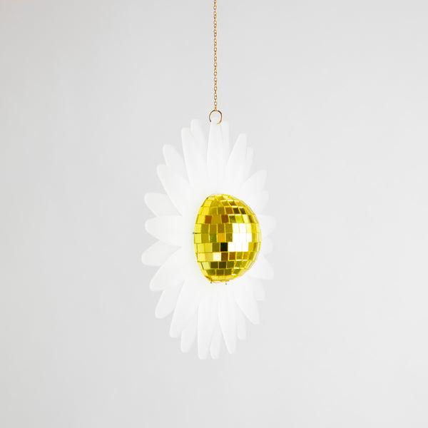 MINI White Petal Daisy Disco Ball