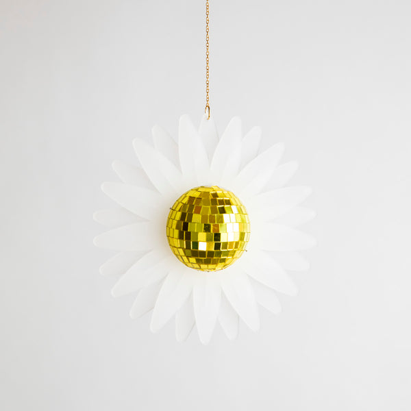 MINI White Petal Daisy Disco Ball