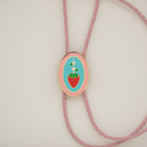 Strawberry Oval Bolo Tie