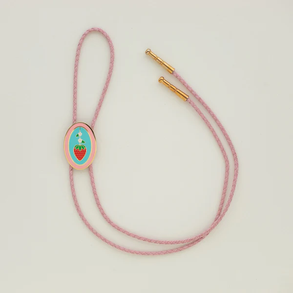 Strawberry Oval Bolo Tie