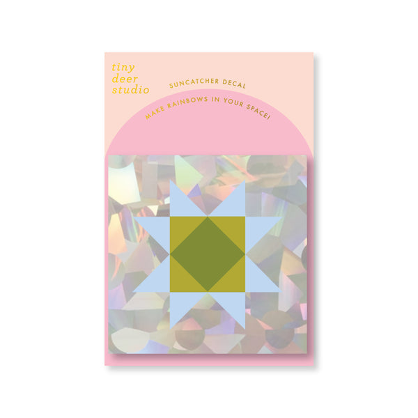 Sun Catcher Decal - Sawtooth Quilt Square