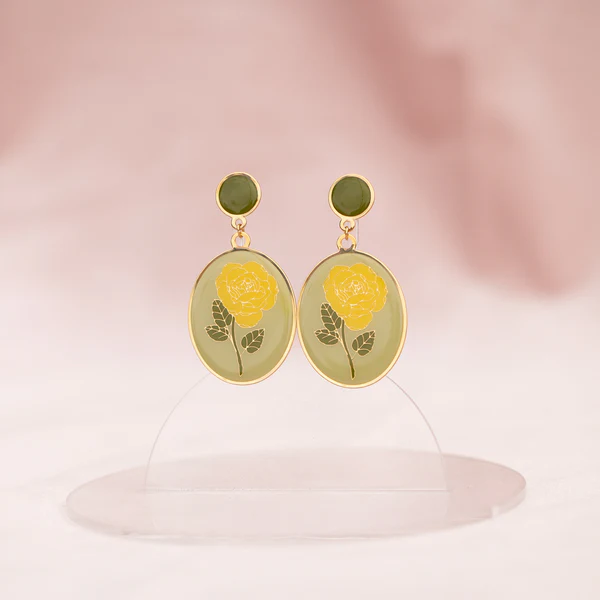 Rose Oval Earrings with Natelle Quek