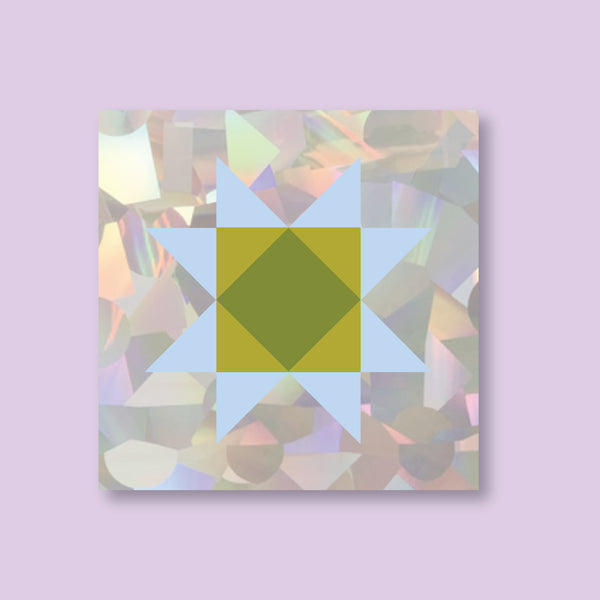 Sun Catcher Decal - Sawtooth Quilt Square