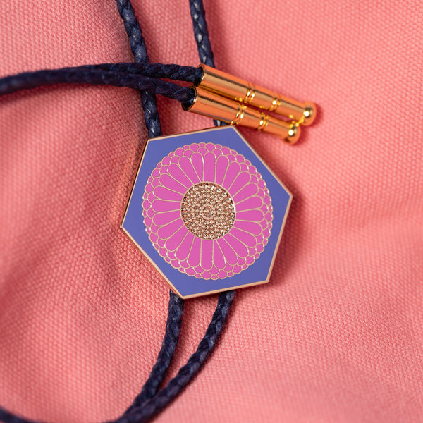 Zinnia Hex Tile Bolo Tie