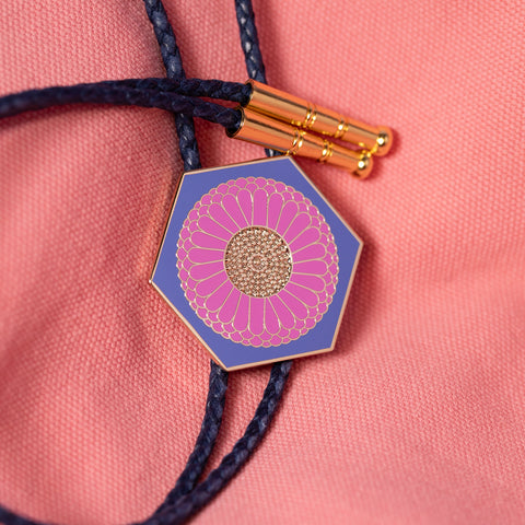 Zinnia Hex Tile Bolo Tie