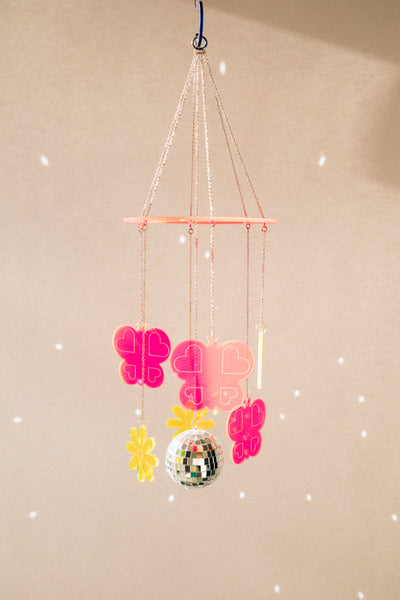 Mini Disco Mobile - Butterflies and Flowers