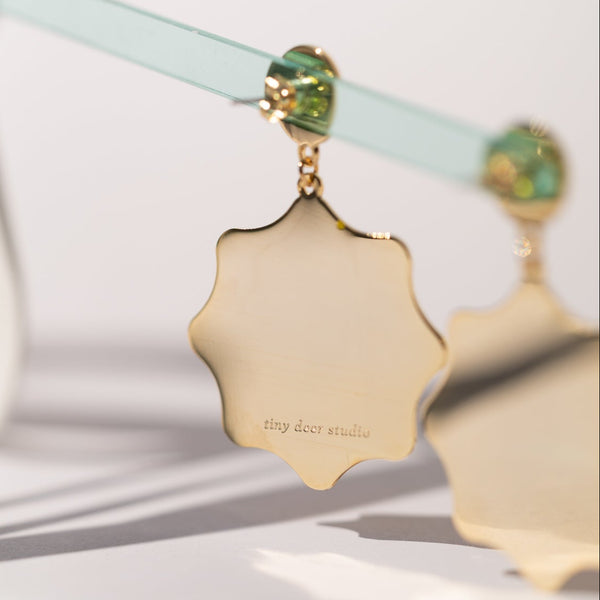 Wavy Orange Earrings