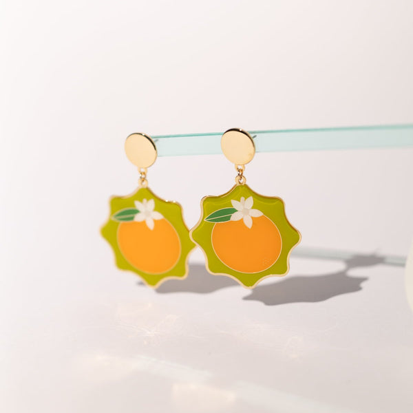 Wavy Orange Earrings