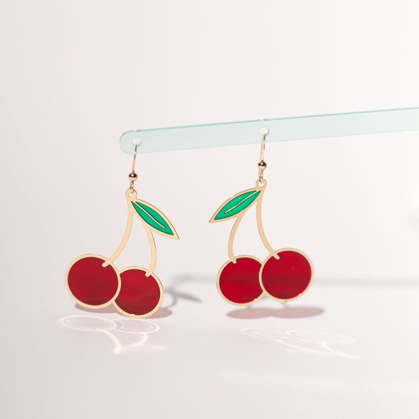 Cherry Stem Translucent Earrings