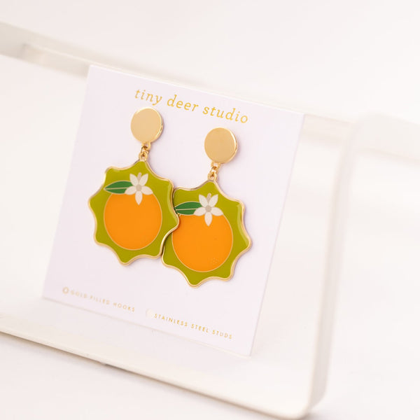 Wavy Orange Earrings