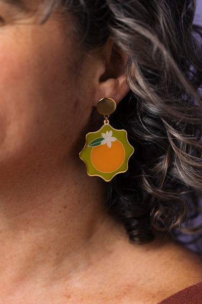 Wavy Orange Earrings