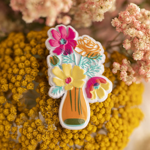 Floral Vase 3D Molded Brooch with Marisol Ortega