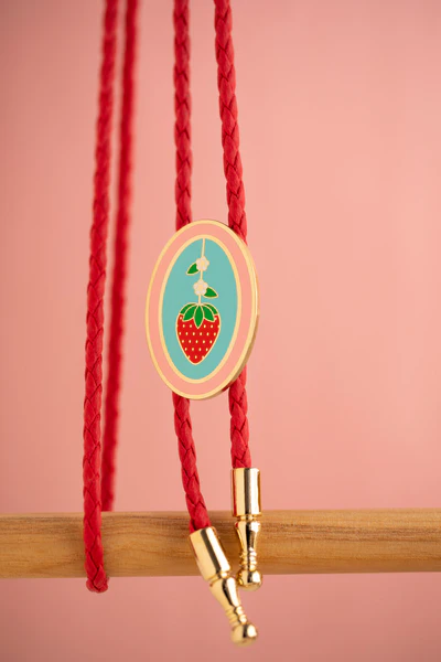 Strawberry Oval Bolo Tie