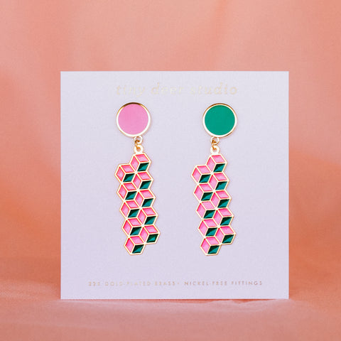 Friendship Bracelet Translucent Drop Earrings