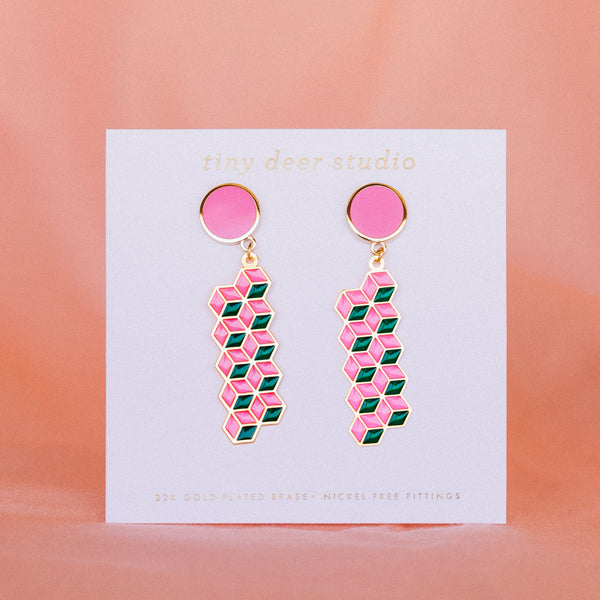 Friendship Bracelet Translucent Drop Earrings