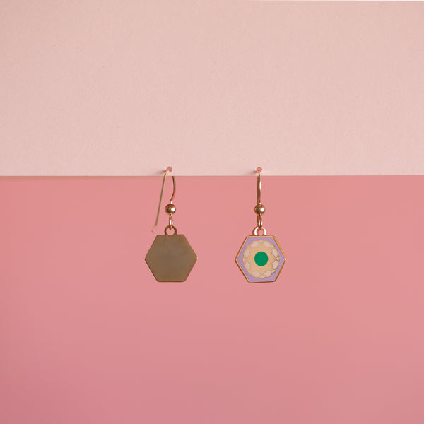 Flower Tile Mini Drop Earrings