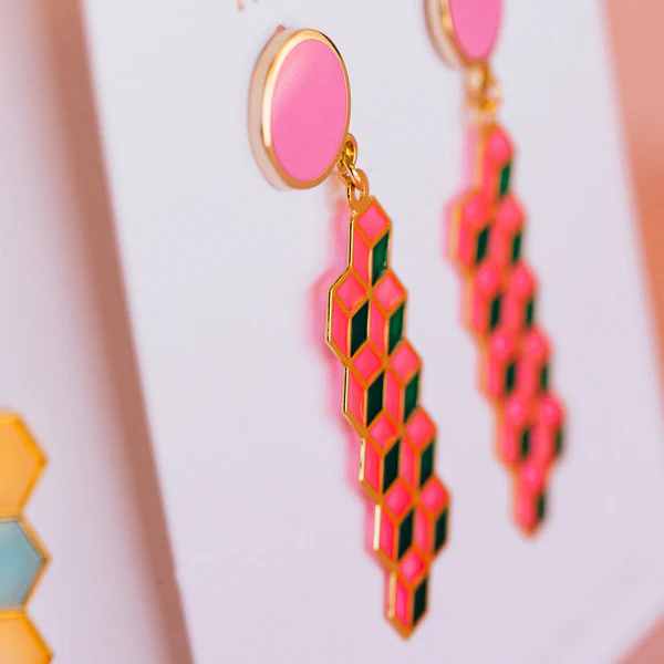 Friendship Bracelet Translucent Drop Earrings