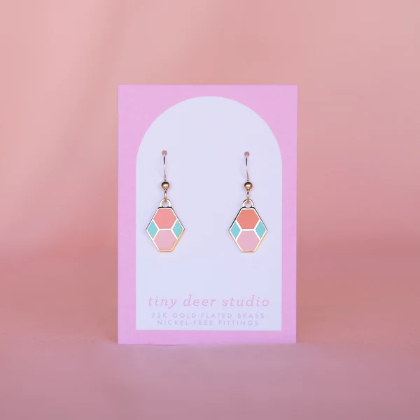 Hex Tile Mini Drop Earrings