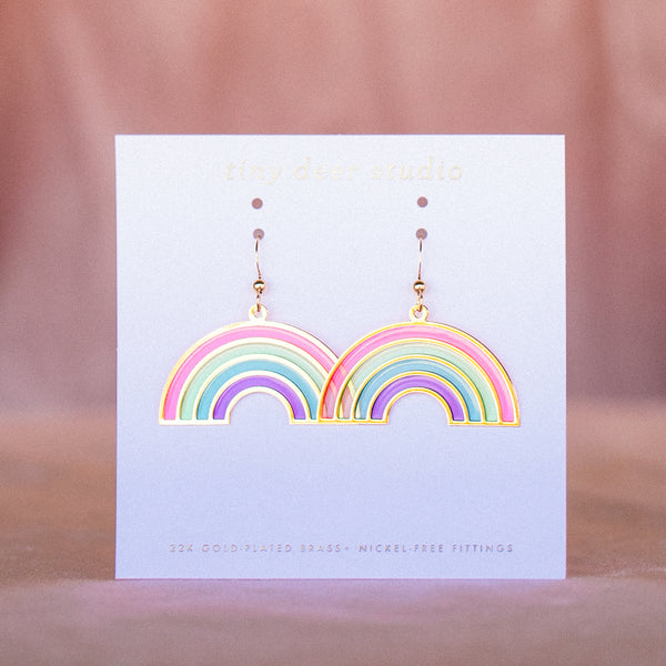 Rainbow Translucent Drop Earrings