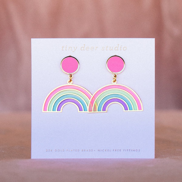 Rainbow Translucent Drop Earrings