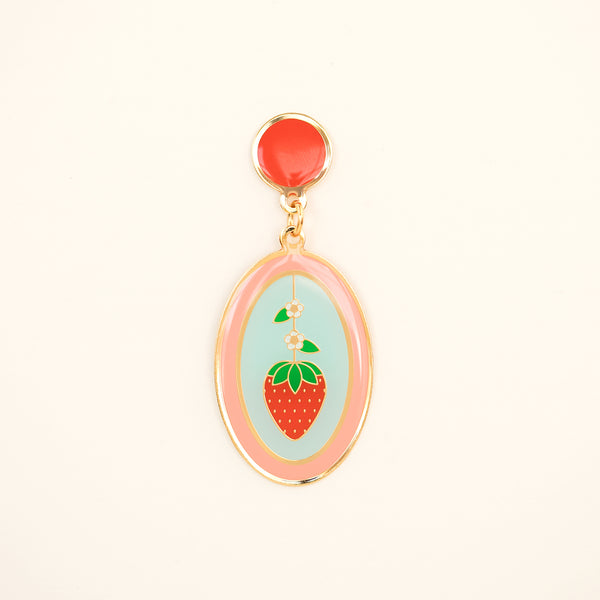 Strawberry Oval Earrings