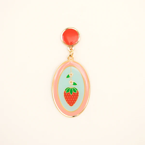 Strawberry Oval Earrings