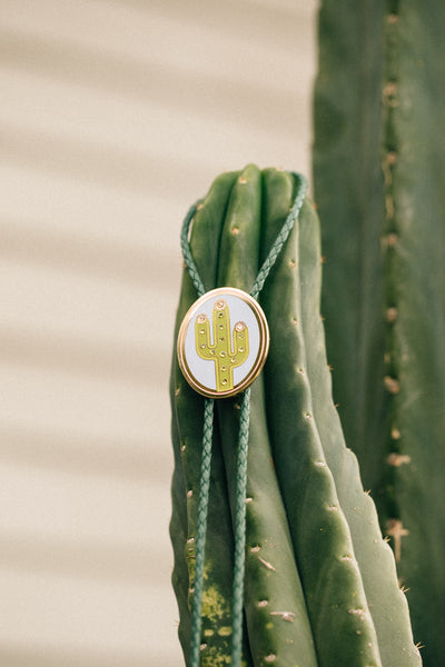 Rhinestone Cactus Bolo Tie