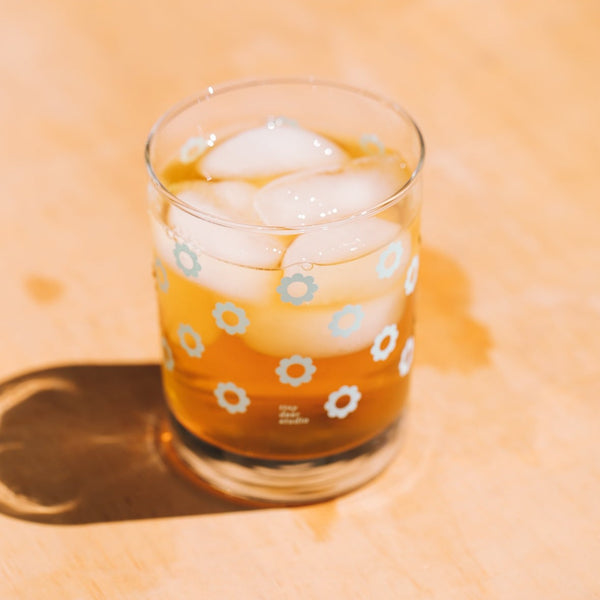 14oz Old Fashioned Glass - Daisies