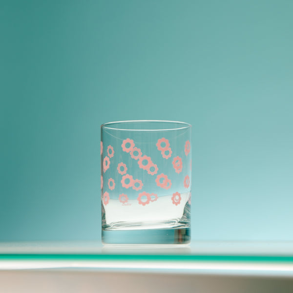14oz Old Fashioned Glass - Daisies