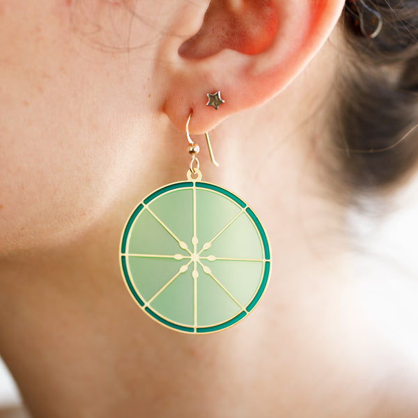 Citrus Slice Translucent Drop Earrings